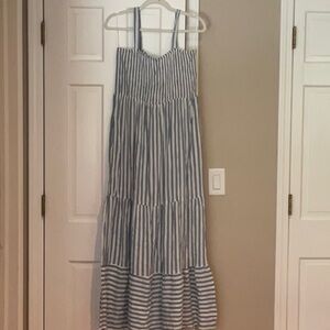 Raviya Blue and White Striped Maxi Dress